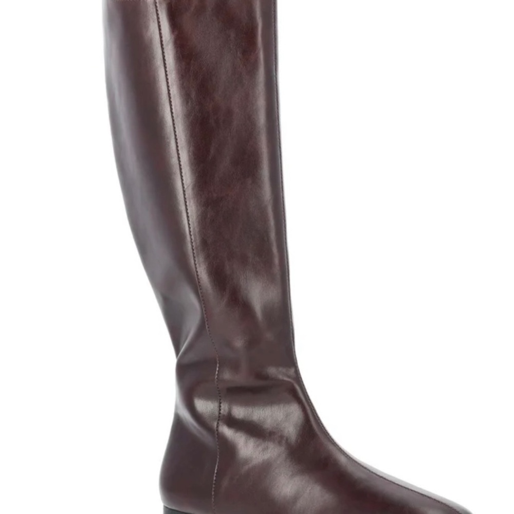 Women's Tall Leather Riding Boot - Burgundy